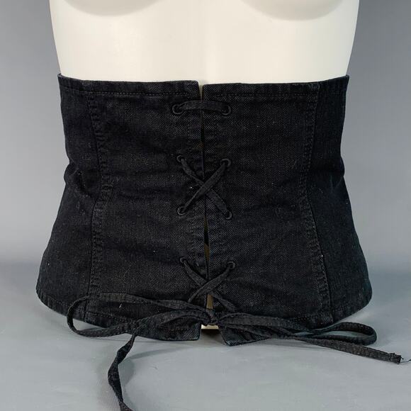 WILFRED Size M Black Cotton Twill Corset Zip Up Belt main image 6